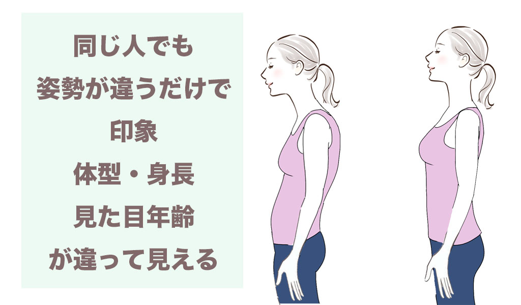 姿勢が悪いだけで受ける印象が違うのがわかる画像