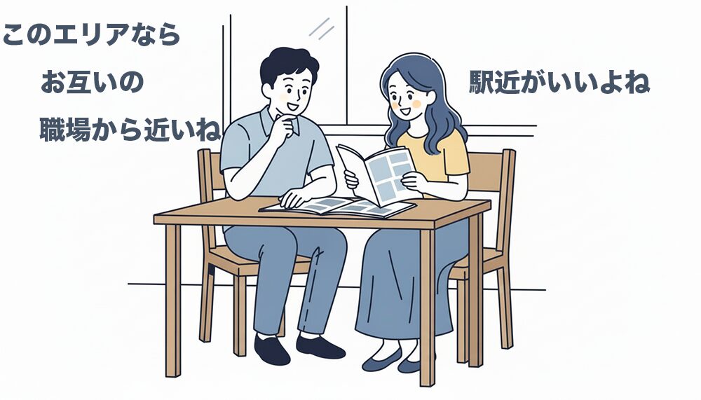 将来の話しかをしている男女の画像