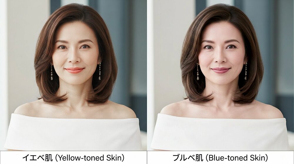 イエベ肌ブルベ肌の違いがわかる画像