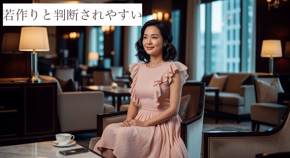 若作りと判断されやすい服装の画像