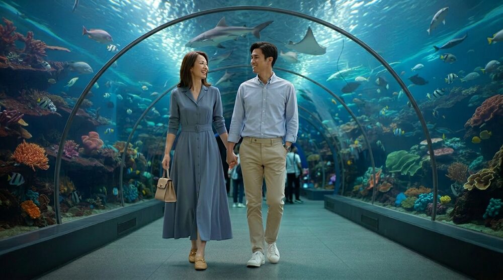 40代デート服:水族館デートでのおすすめの服装の画像