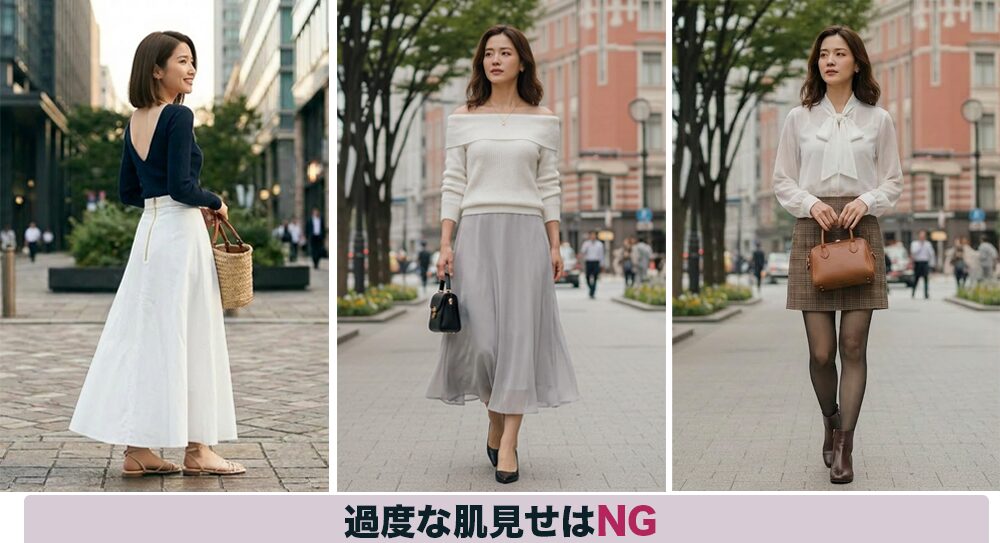 40代デート服:過度な肌見せのNG例3選の画像